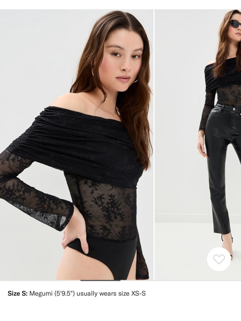 Off-Shoulder Black Lace Bodysuit